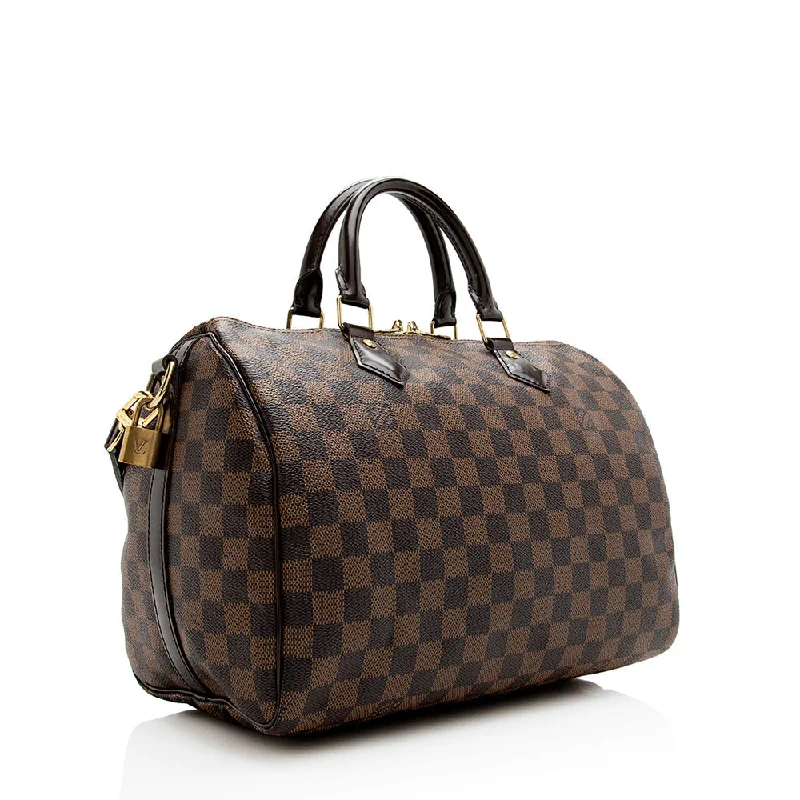 Louis Vuitton crossbody bags with a woven leather strap for textureLouis Vuitton Damier Ebene Speedy Bandouliere 30 Satchel (21423)