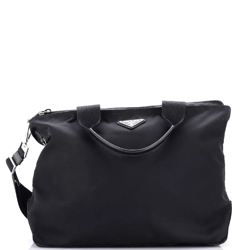 Prada bags with a back - zip pocket for storing valuables securelyConvertible Zip Tote Tessuto Medium