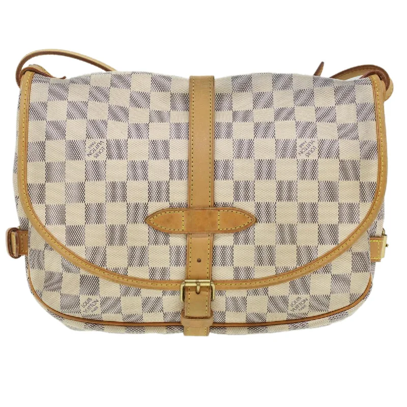 Small - sized Louis Vuitton Pochette Metis bags for a compact carryLOUIS VUITTON Damier Azur Saumur 30 Shoulder Bag N48202 LV Auth 37002