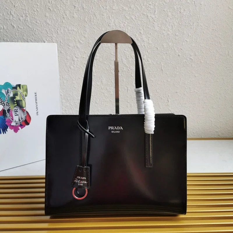 Medium - sized Prada tote bags in classic black for everyday versatilityWhimsy Finds - Prada Bags - 436