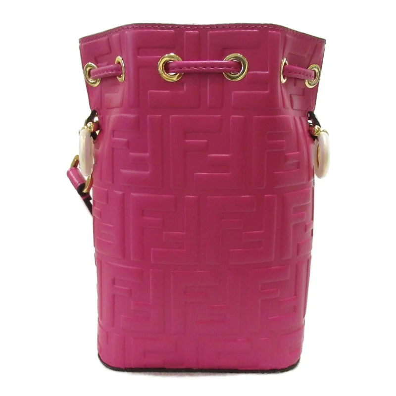 Fendi By The Way bags with a laser - cut leather detail for a modern and intricate lookFendi Fendi Mon Tresor 2w Shoulder Bag 2way Shoulder Bag Leather  Pink 8BS010A3ZGF1MQA