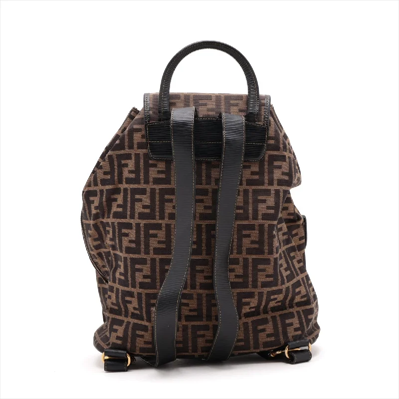 Medium - sized Fendi shoulder bags in rich, deep colors like burgundy for a sophisticated appearanceFendi Zucca Canvas  Leather Backpack/Rack Brown Fence