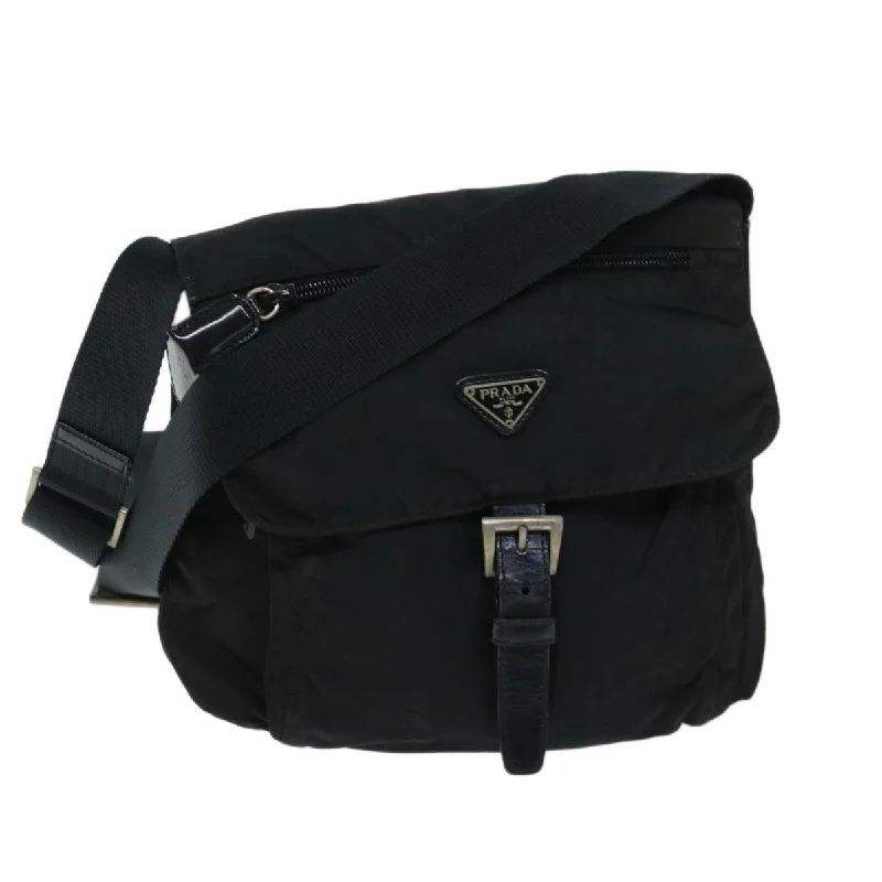 Prada Re - Edizione 2005 bags with a retro - inspired designPRADA Shoulder Bag Nylon Black Auth ac2806