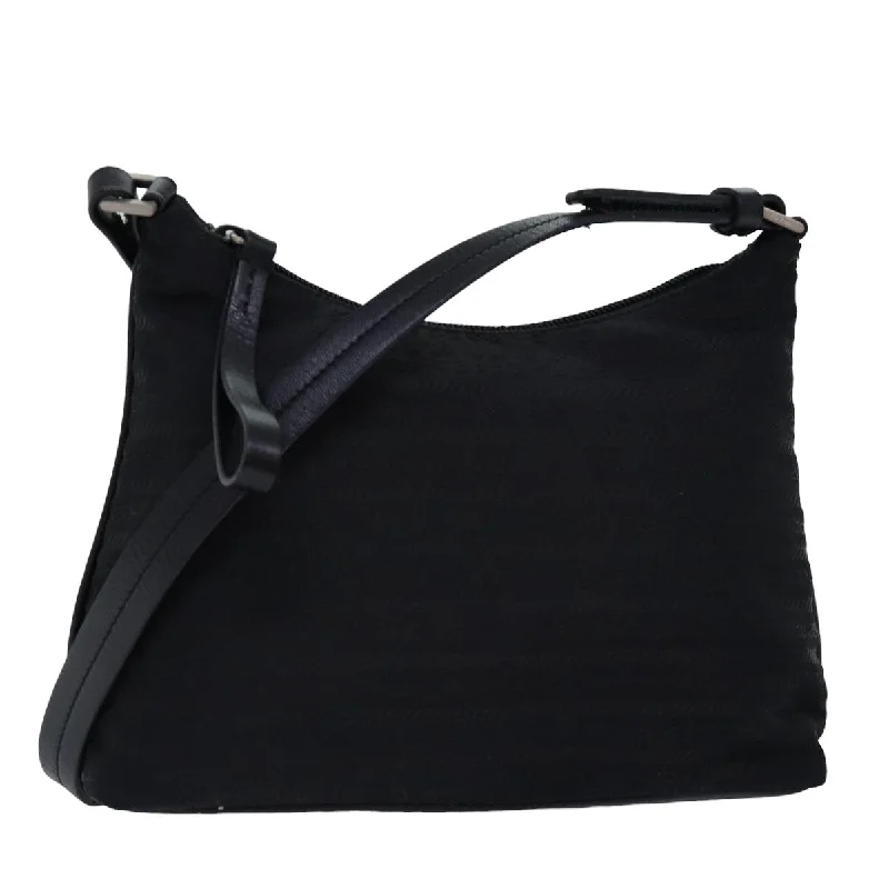 Small - sized Prada Saffiano leather bags for a compact and stylish carryPRADA Shoulder Bag Nylon Black Auth yb570