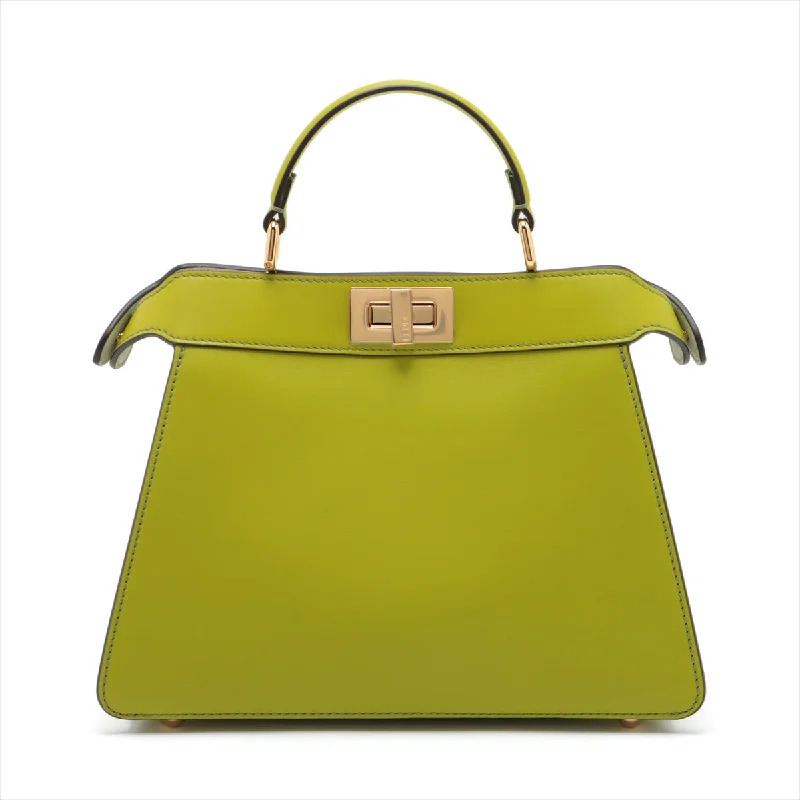 Fendi By The Way bags with a suede interior lining for a luxurious and soft feelFendi Peekaboo ICEU Small Leather 2WAY Handbag Green 8BN327