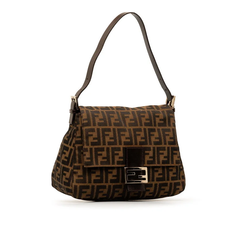 Fendi bags with a detachable camera holder for photography enthusiastsFY ZUCKA MANMABACKET ON SHOULDER BAG 26325 Brown canvas leather ladies FENDI