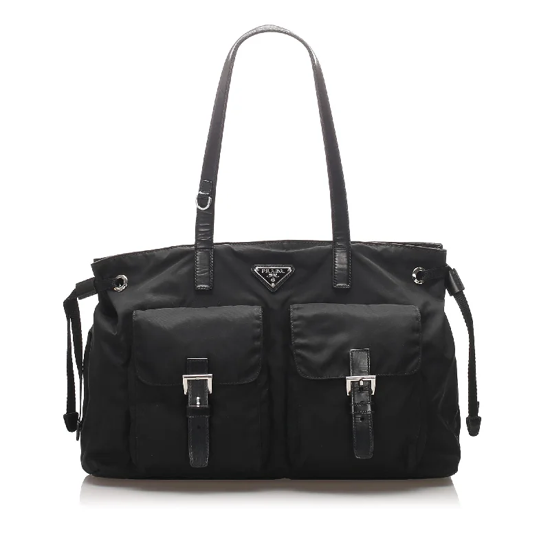 Ladies Prada shoulder bags with a magnetic - closure flap for easy opening and closingPrada Tessuto Tote (SHG-10069)