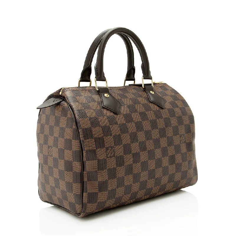 Louis Vuitton bags with a front - zip pocket for small items like keysLouis Vuitton Damier Ebene Speedy 25 Satchel (21684)