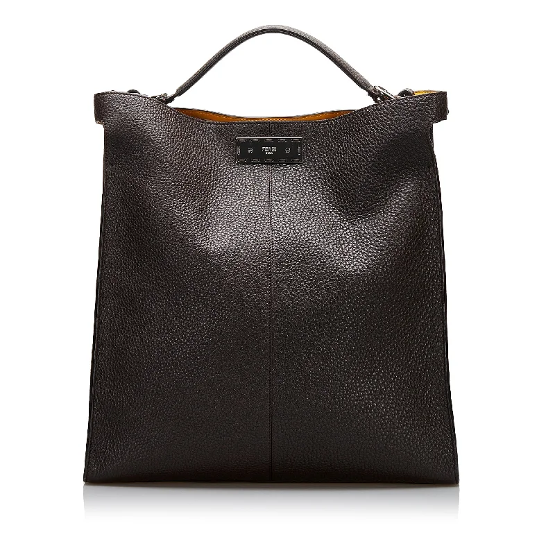 Fendi backpacks with a sleek, modern design and a matte finishFendi Peekaboo X-Lite Fit  Brown