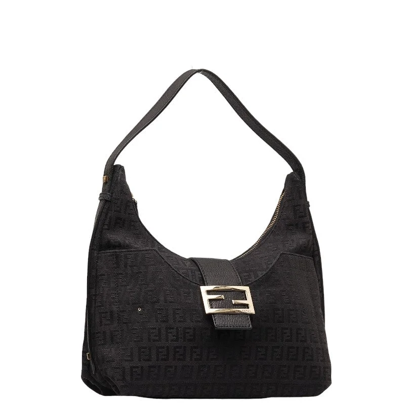 Fendi tote bags with a reinforced bottom for increased durabilityFY ZUCKA MANMABACKET ONE SHOULDER BAG BLACK LINKS LEADER LADY FENDI LOVE MARKET SHOP