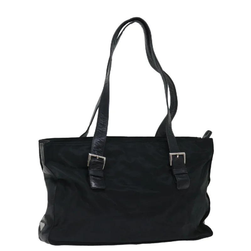 Prada Cleo bags with a snakeskin - effect panel for a bold and trendy lookPRADA Shoulder Bag Nylon Black Auth 70790