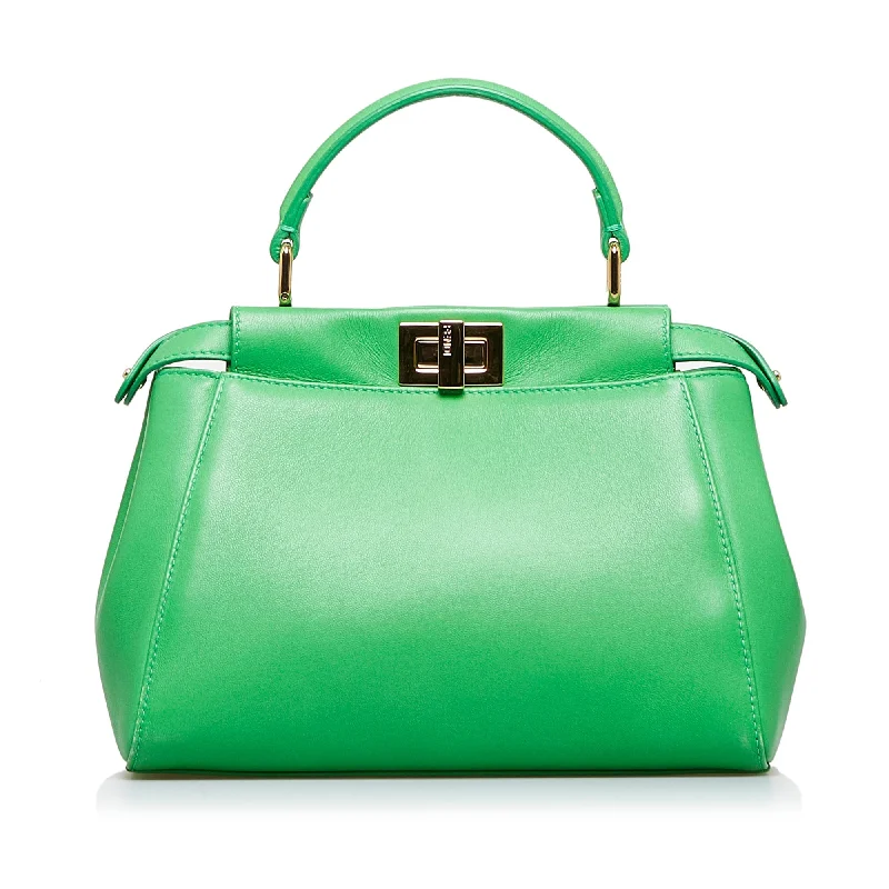 Ladies Fendi Peekaboo bags with a front - pocket organizer for quick access to essentialsFendi Peekaboo Mini Green