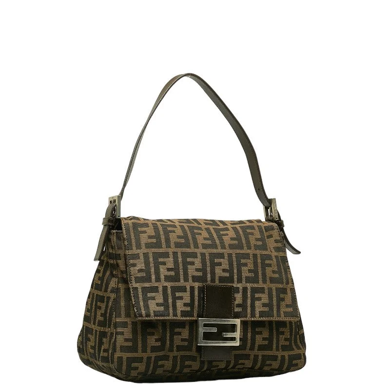 Ladies Fendi shoulder bags with a quilted leather exterior for a luxurious and cozy lookFY ZUCKA MANMABACKET ONE SHOULDER BAG Brown canvas leather ladies FENDI LOVE MARKET SHOP