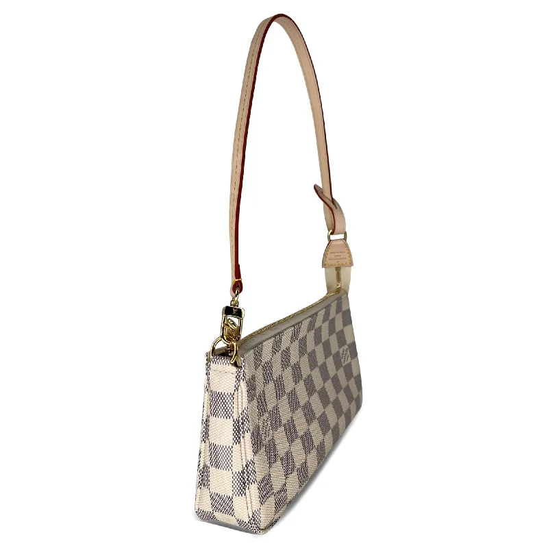 Ladies Louis Vuitton handbags with a detachable coin purse insideLouis Vuitton Damier Azur pochette accessories