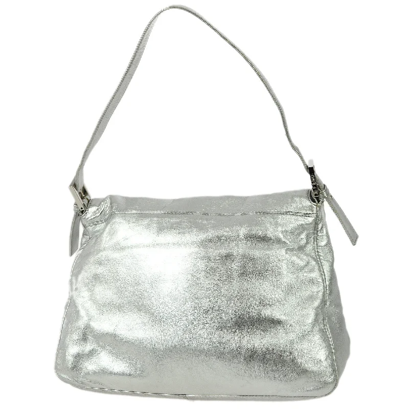 Fendi By The Way bags with a detachable pouch for separating small itemsFendi Silver Mamma Baguette Handbag