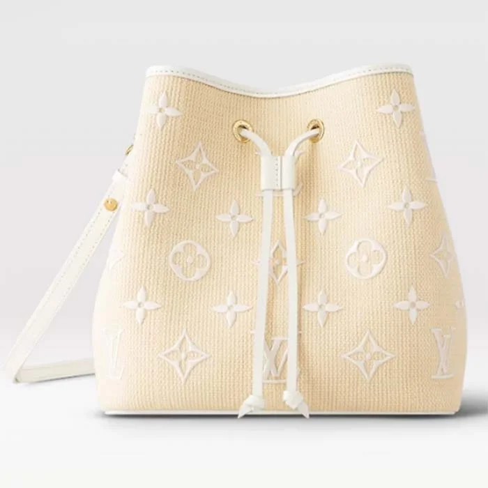 Louis Vuitton Speedy bags in monogram canvas for a classic lookLouis Vuitton LV Women Néonoé MM White Cotton Cowhide Leather