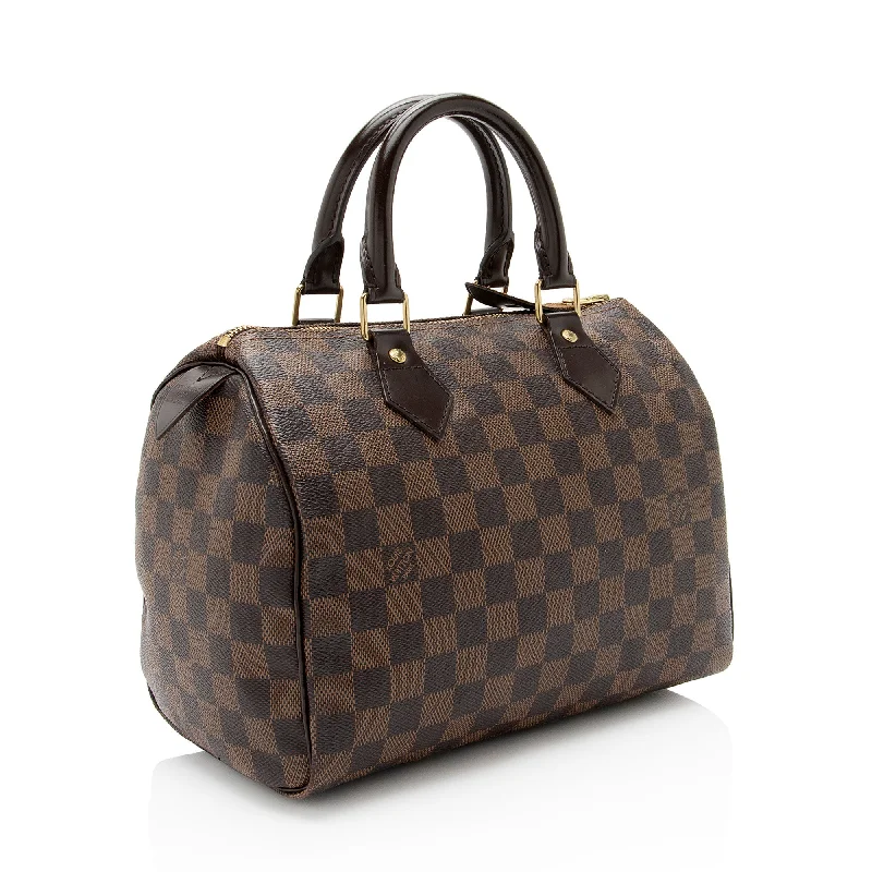 Louis Vuitton bags with a detachable mirror inside for on - the - go touch - upsLouis Vuitton Damier Ebene Speedy 25 Satchel (tbIJZJ)