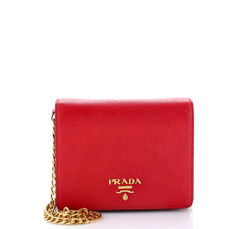 Prada Cleo bags with a detachable coin purse for added functionalityChain Wallet Crossbody Saffiano Leather