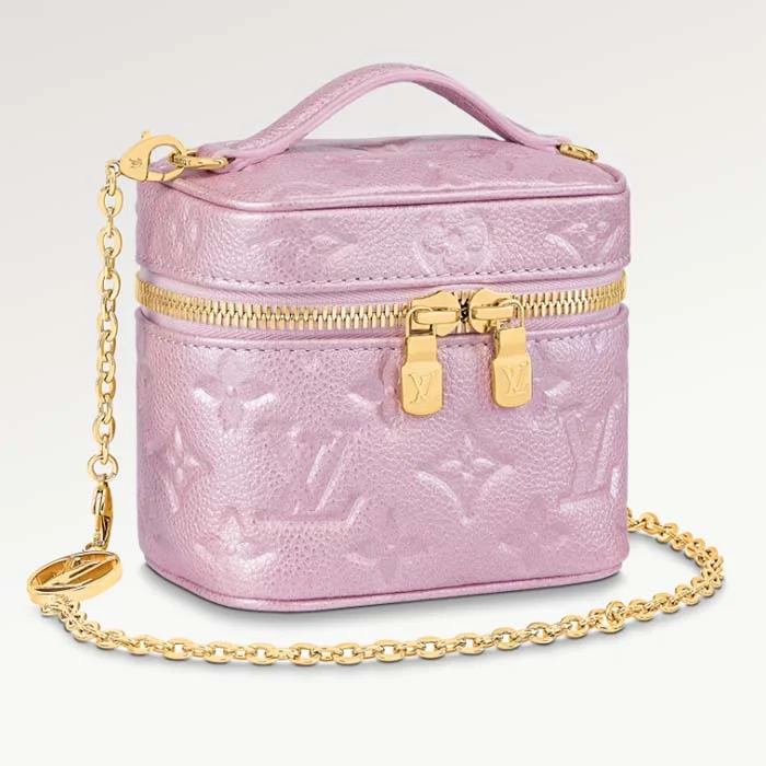 Louis Vuitton Alma bags with a detachable shoulder strap for versatilityLouis Vuitton LV Women Micro Vanity Pearly Lilac Monogram Empreinte Embossed Supple Grained Cowhide