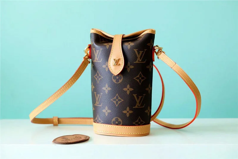 Louis Vuitton bags with a snap - button closure and a decorative charm for styleBC - LOUIS VUITTON BAGS - 7185