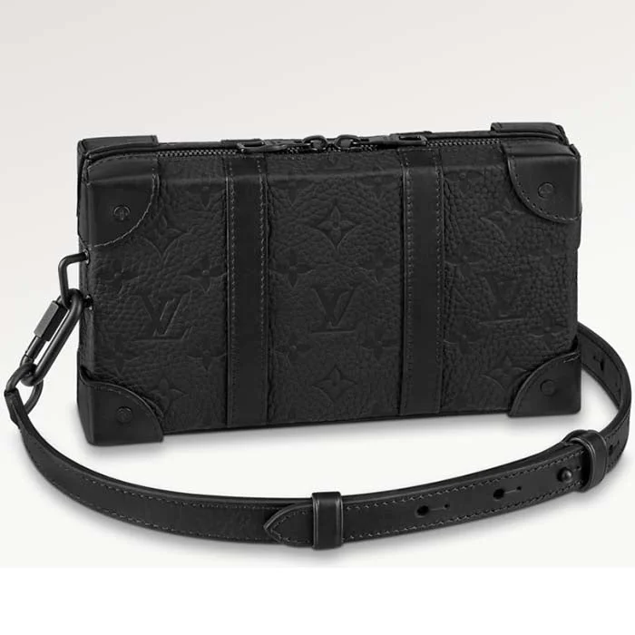 Louis Vuitton handbags with a patent - leather finish for a shiny lookLouis Vuitton LV Unisex Soft Trunk Wearable Wallet Black Taurillon Monogram Leather