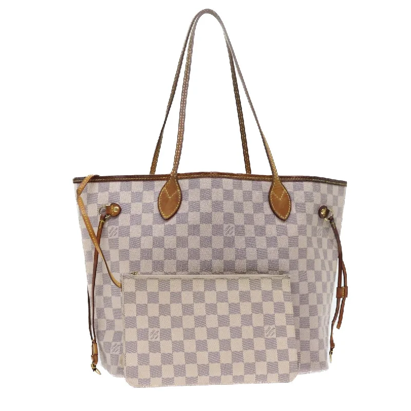 Louis Vuitton bags with a zip - around closure for enhanced securityLOUIS VUITTON Damier Azur Neverfull MM Tote Bag N41605 LV Auth yk8704