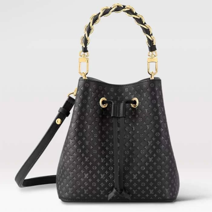 Louis Vuitton tote bags with a water - resistant coating for outdoor useLouis Vuitton Women LV Néonoé BB Black Calfskin Calfskin