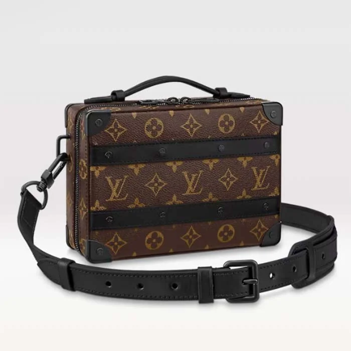 Louis Vuitton Twist bags with a contrast - colored interior for visual interestLouis Vuitton LV Unisex Handle Soft Trunk Monogram Macassar Coated Canvas Cowhide Leather