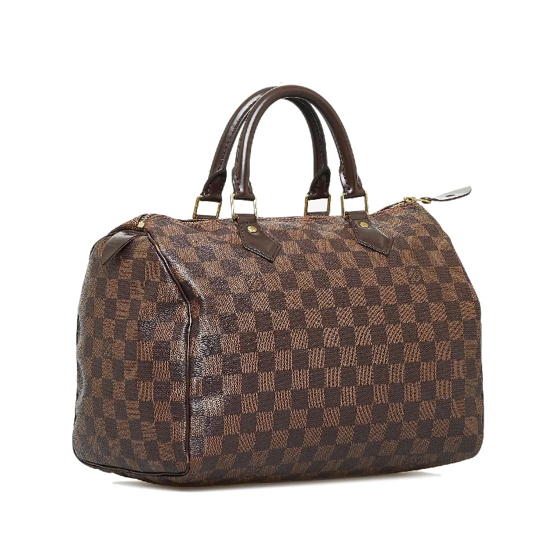 Louis Vuitton bags with a snap - button closure and a decorative charm for styleLouis Vuitton Damier Ebene Speedy 30 (p0ig8B)