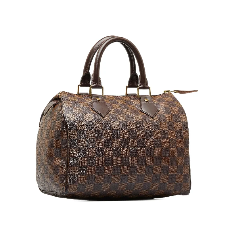 Louis Vuitton handbags with a metal - framed clasp for durabilityLouis Vuitton Damier Ebene Speedy 25 (7zEhie)