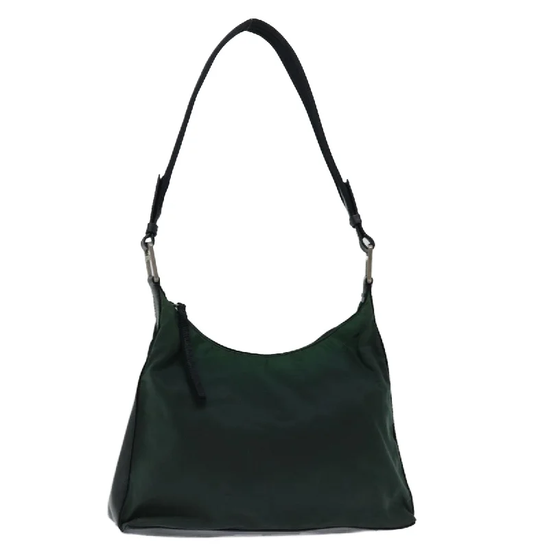 Prada Cleo bags with a snakeskin - effect panel for a bold and trendy lookPRADA Shoulder Bag Nylon Khaki Auth bs12867