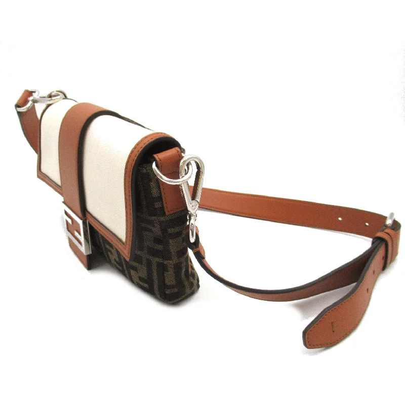 Fendi bags with a detachable sunglass holder for easy access to eyewearFendi Fendi Zucca Shoulder Bag 2w Shoulder Bag Canvas Leather  Brown / Ivory 7VA472