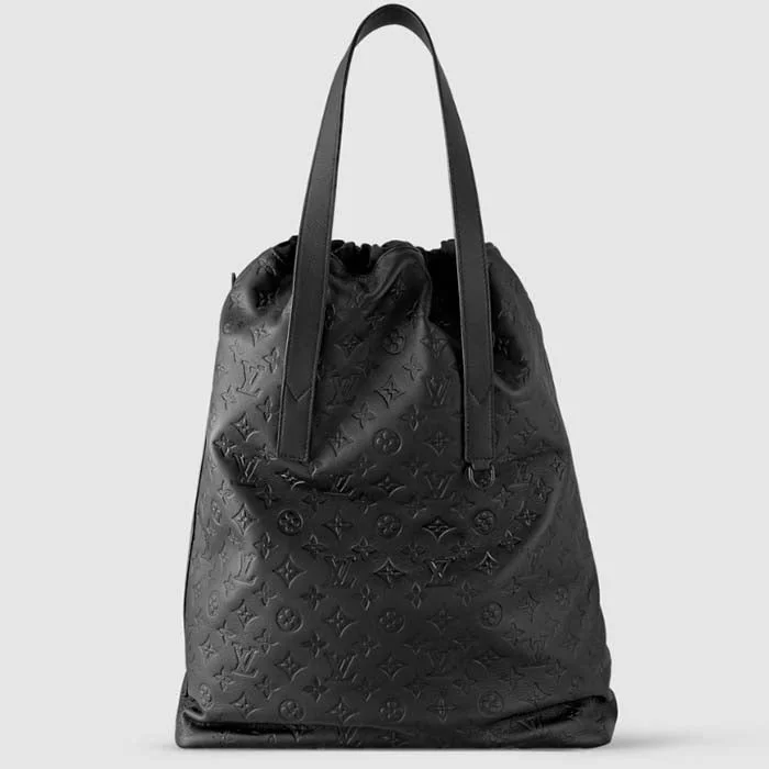 Ladies Louis Vuitton shoulder bags with a wide - width strap for comfortLouis Vuitton Unisex LV Helmet Bag Black Calf Leather Cowhide Double Handles