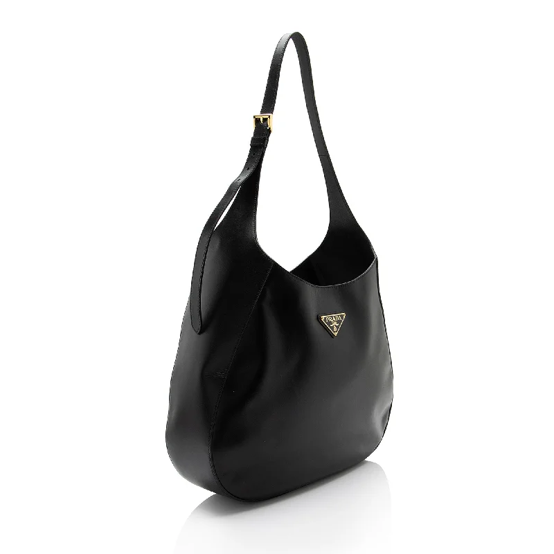 Ladies Prada shoulder bags with a wide - width strap for enhanced comfortPrada Leather City Calf Hobo btCfce