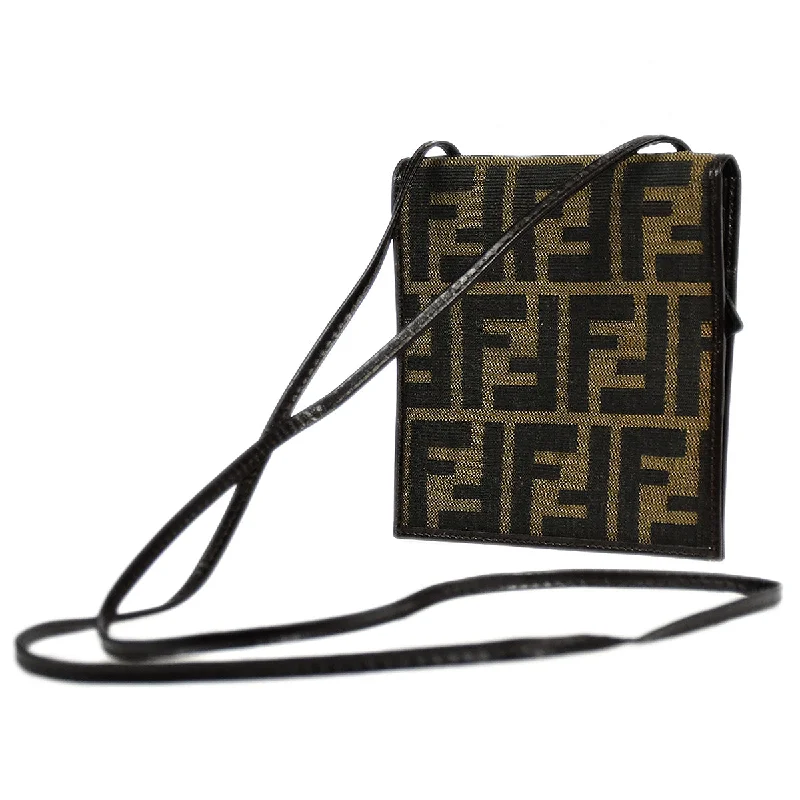 Fendi By The Way bags with a printed map pattern for a travel - inspired lookFendi Zucca Shoulder Wallet Brown