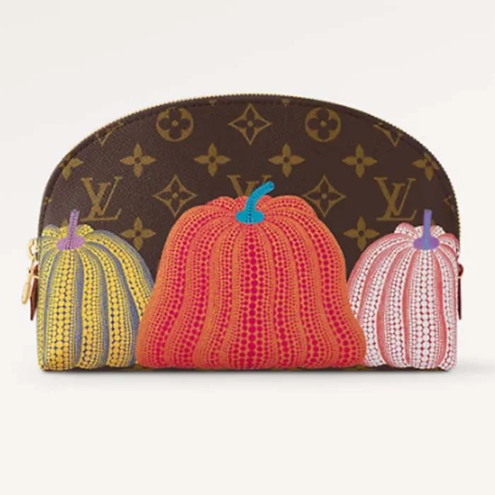 Louis Vuitton Twist bags with a crystal - embellished LV - turnlockLouis Vuitton Unisex LV x YK Cosmetic Pouch Monogram Coated Canvas Colorful Pumpkin Print