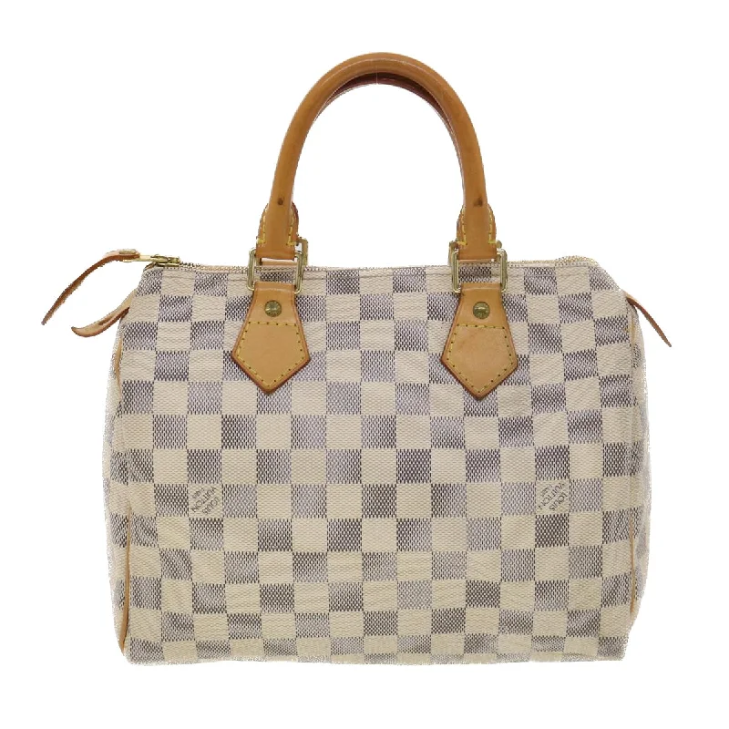 Louis Vuitton bags with a detachable mirror inside for on - the - go touch - upsLOUIS VUITTON Damier Azur Speedy 25 Hand Bag N41534 LV Auth ki2788