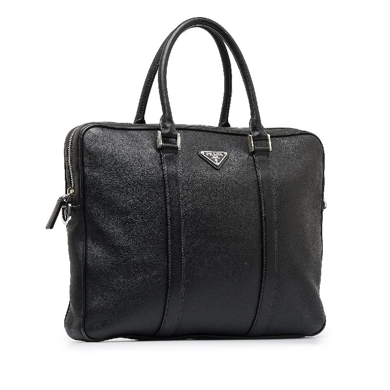 Prada bags with a front - flap pocket for quick access to essentialsPrada Vitello Daino Business Bag (SHG-VoDzyK)