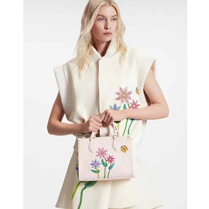 Louis Vuitton Twist bags with the iconic LV - turnlock closureLouis Vuitton Women LV x YK OnTheGo Mini White Embossed Grained Monogram Cowhide Leather