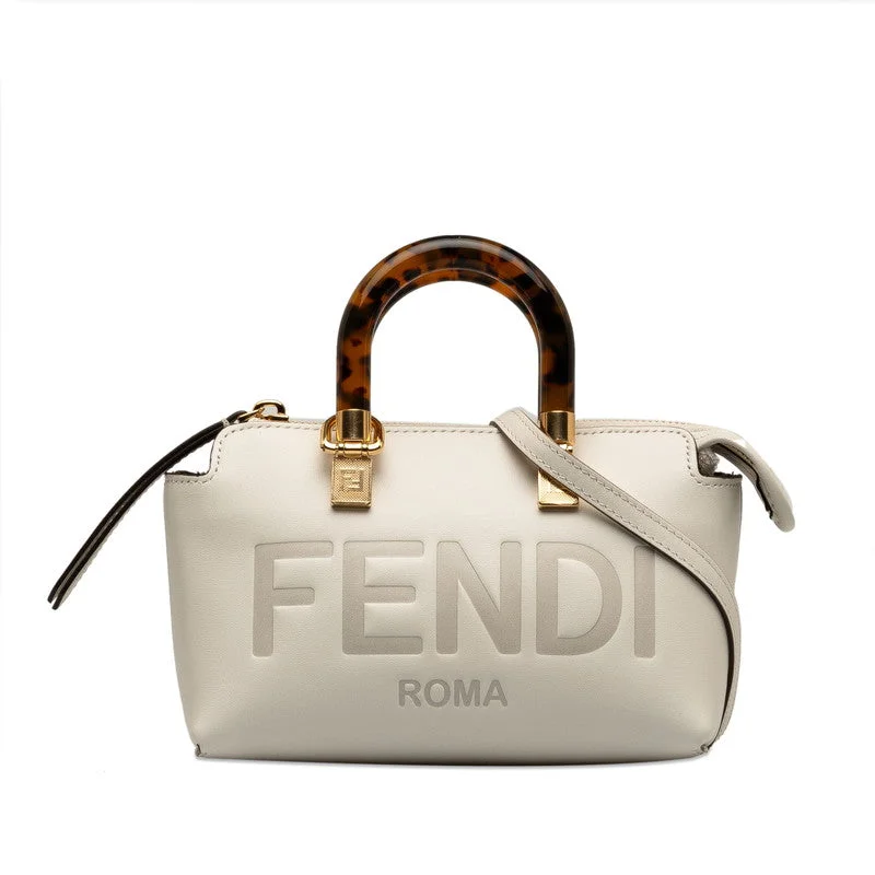 Fendi handbags with a perforated leather detail for a breathable and unique designFendi Byzaw Mini Handbag Shoulder Bag 2WAY 8BS067 White Leather  Fendi