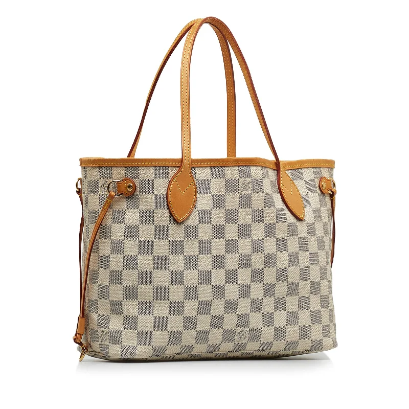 Louis Vuitton tote bags with a water - resistant coating for outdoor useLOUIS VUITTON Damier Azur Neverfull PM Tote Bag