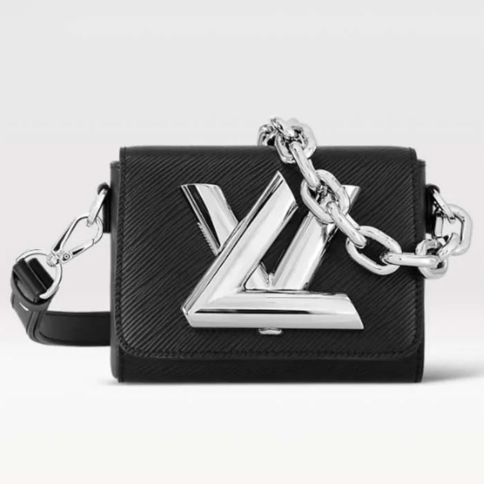 Louis Vuitton Alma bags with a detachable shoulder strap for versatilityLouis Vuitton Women Twist Lock XL Black Epi Cowhide Leather Microfiber Lining