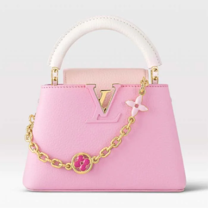 Small - sized Louis Vuitton Pochette Metis bags for a compact carryLouis Vuitton LV Women Capucines Mini Handbag Rose Chamallow Pink Taurillon Leather