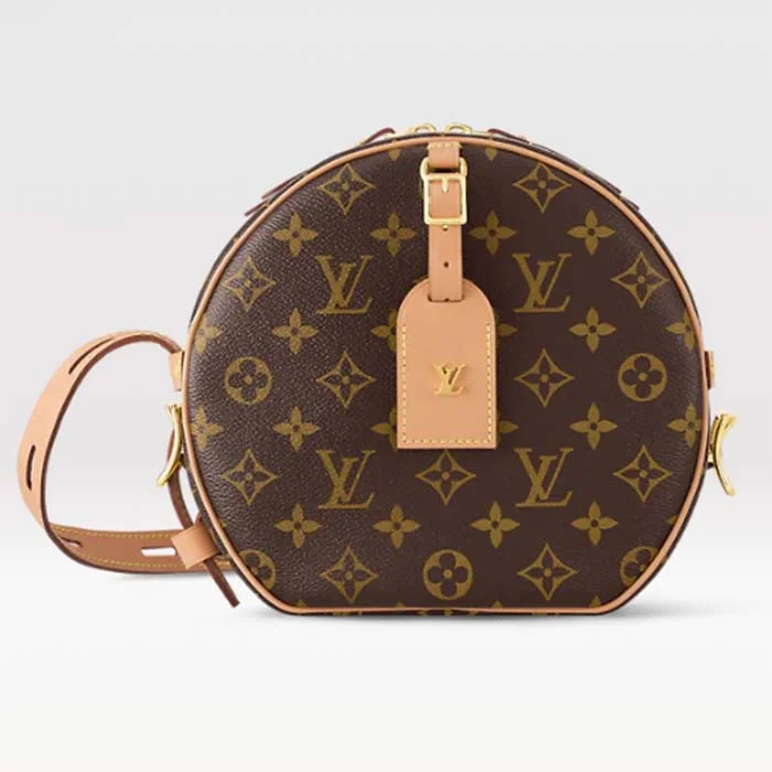 Louis Vuitton bags with a front - flap pocket for quick - access itemsLouis Vuitton LV Women Boite Chapeau Souple MM in Monogram Coated Canvas-Brown