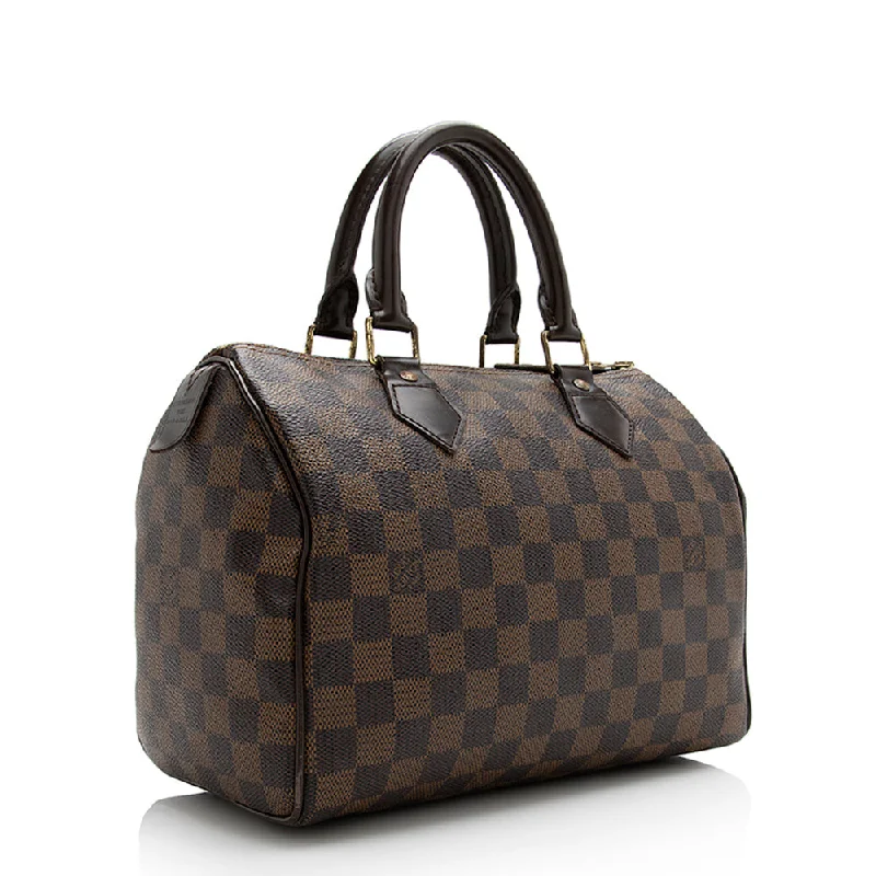 Louis Vuitton bags with a zip - around closure for enhanced securityLouis Vuitton Damier Ebene Speedy 25 Satchel (22073)