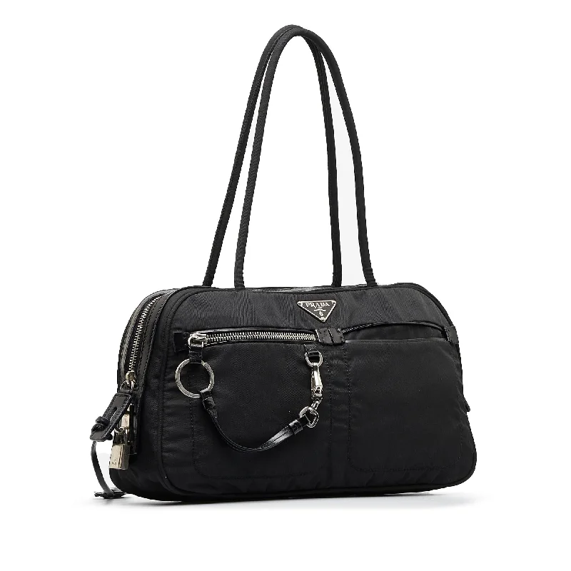 Ladies Prada shoulder bags with a magnetic - closure flap for easy opening and closingPrada Tessuto Shoulder Bag (SHG-G3rC3l)