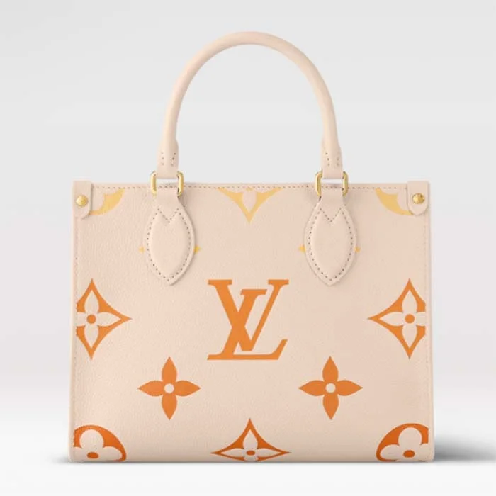 Louis Vuitton backpacks with a padded back panel for comfort during long - wearLouis Vuitton LV Women OnTheGo PM Neutral Gradient Monogram Empreinte Embossed Cowhide Leather