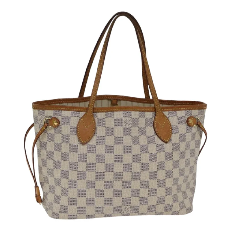 Louis Vuitton crossbody bags with a woven leather strap for textureLOUIS VUITTON Damier Azur Neverfull PM Tote Bag N41362 LV Auth 86025