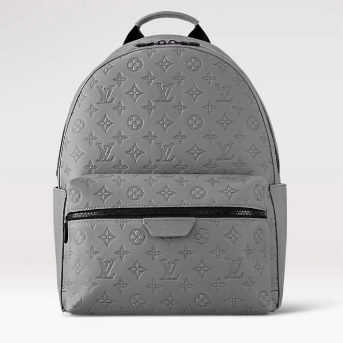 Louis Vuitton backpacks with a hidden back pocket for securityLouis Vuitton LV Unisex Discovery Backpack Anthracite Gray Calf Leather Cowhide Double Zip