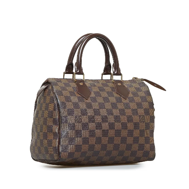 Ladies Louis Vuitton shoulder bags with a single - handle silhouetteLouis Vuitton Damier Ebene Speedy 25 (KZUoFY)